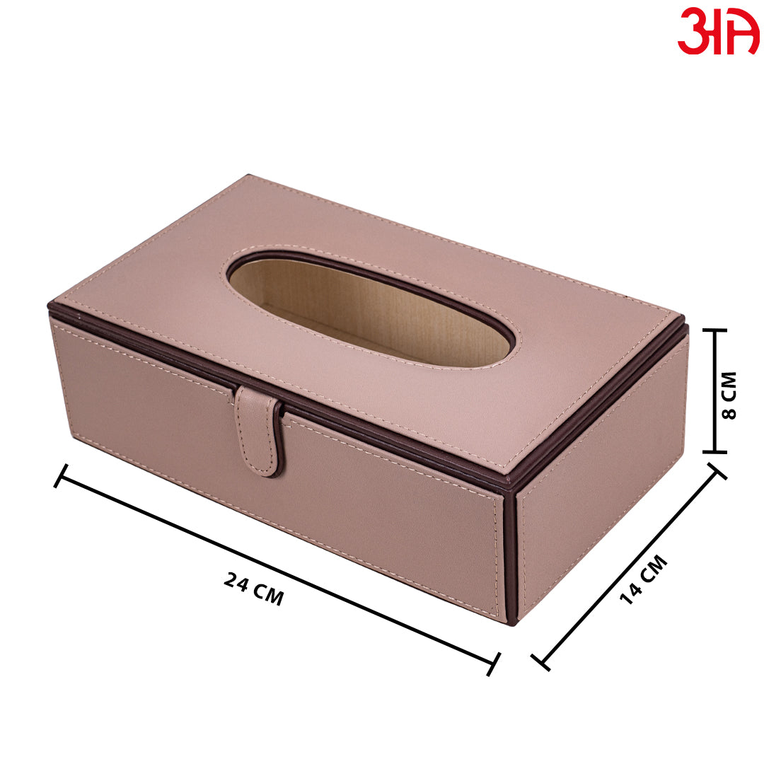 Ash Shade Vegan Leather Tissue Box (24x14x8) CM