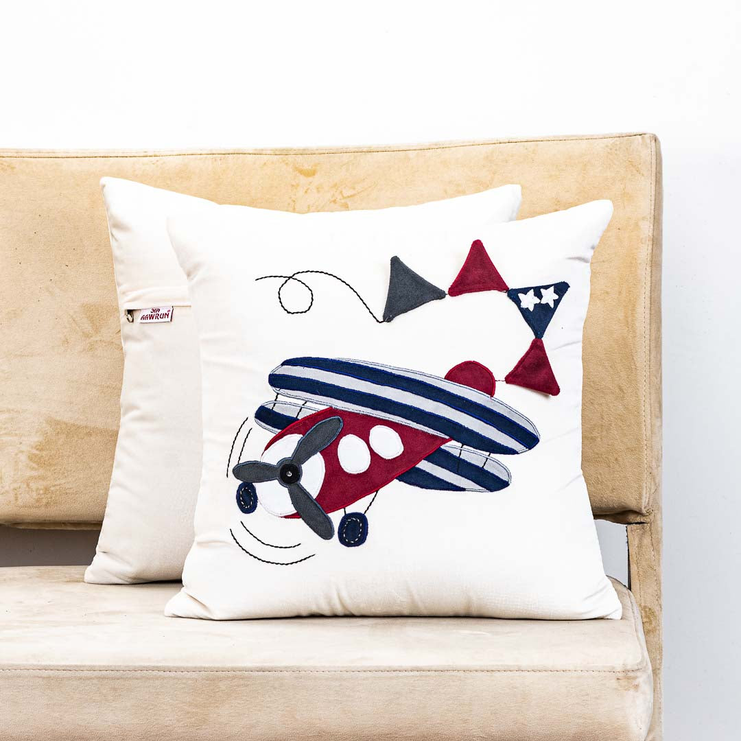 Premium Vintage Plane Cushion Cover For Kids