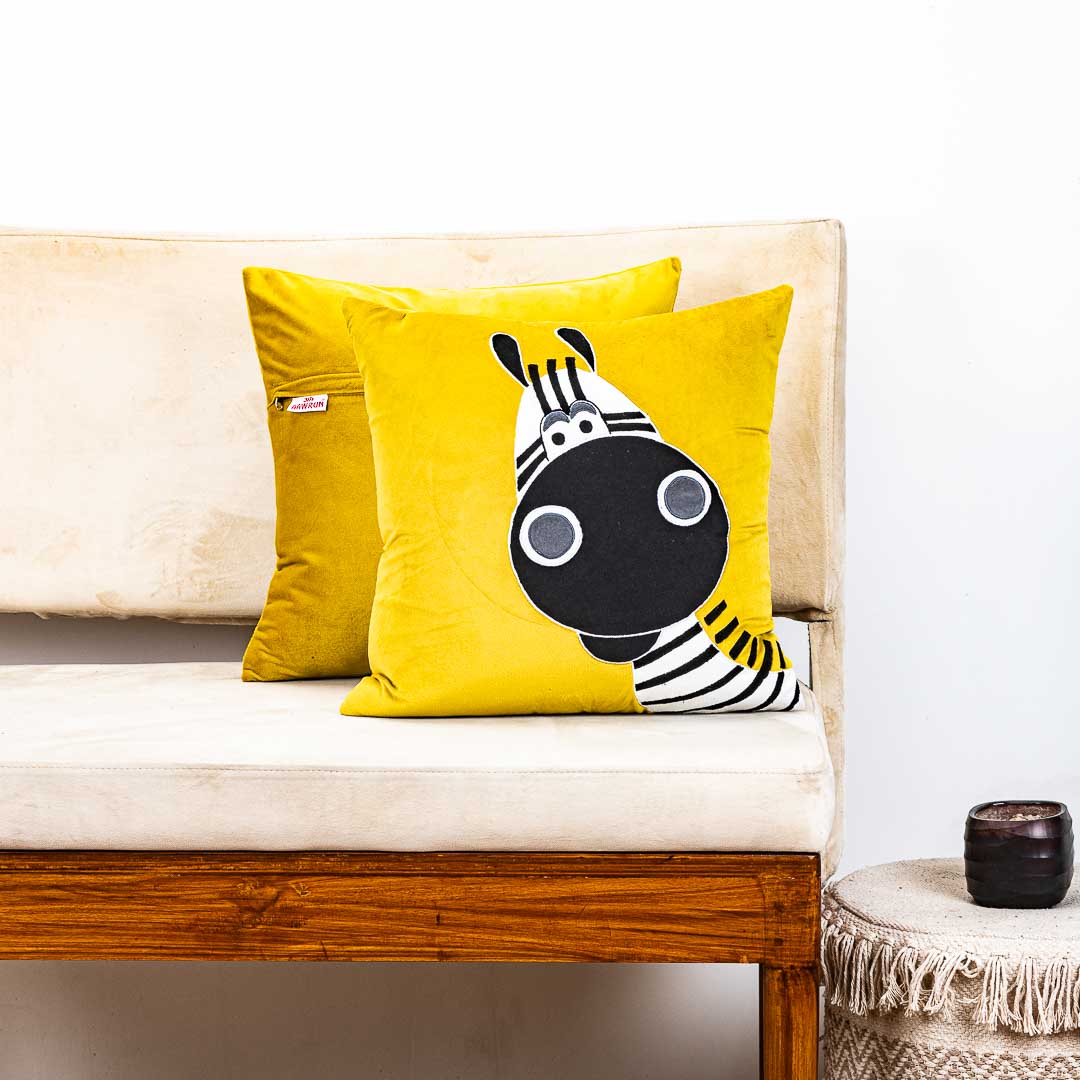 Premium Smiley Zebra Cushion Cover