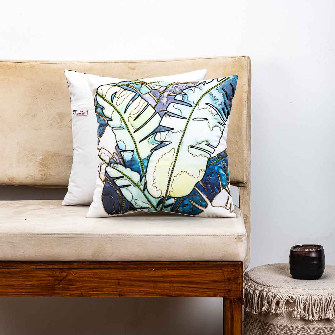 Premium Banana Leaf - Hand Work Cushion Cover