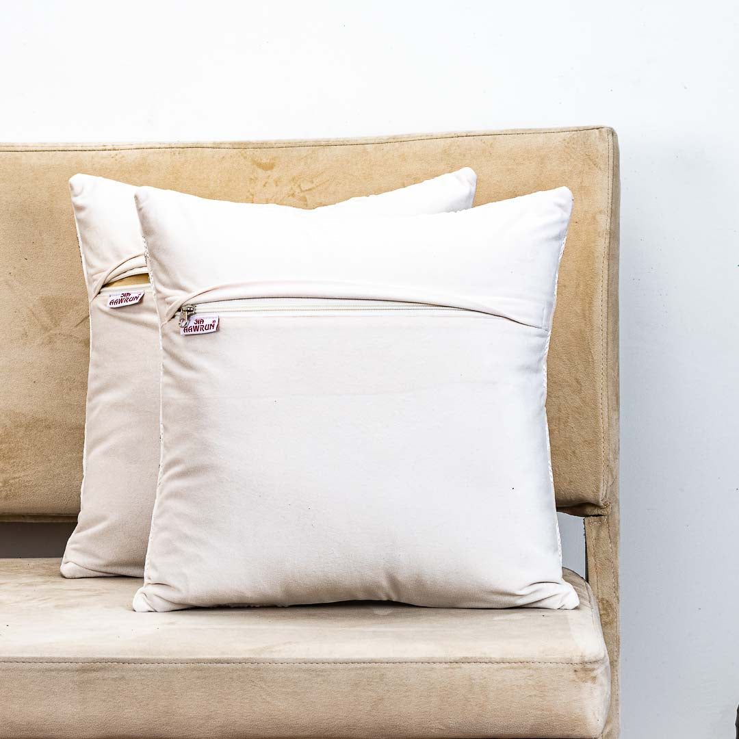 Premium Diamond Cut EMB & H'Work Cushion Cover