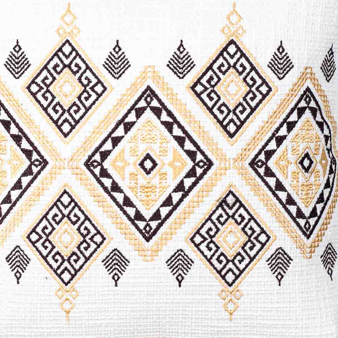 Premium Heritage Embroidery Center Cushion Cover