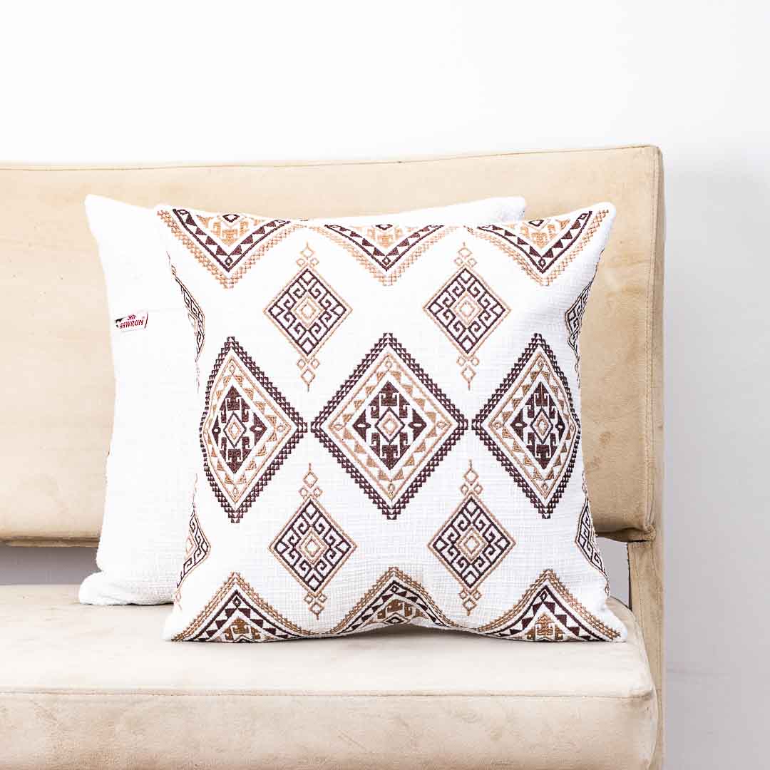 Premium Heritage Embroidery All Over Cushion Cover