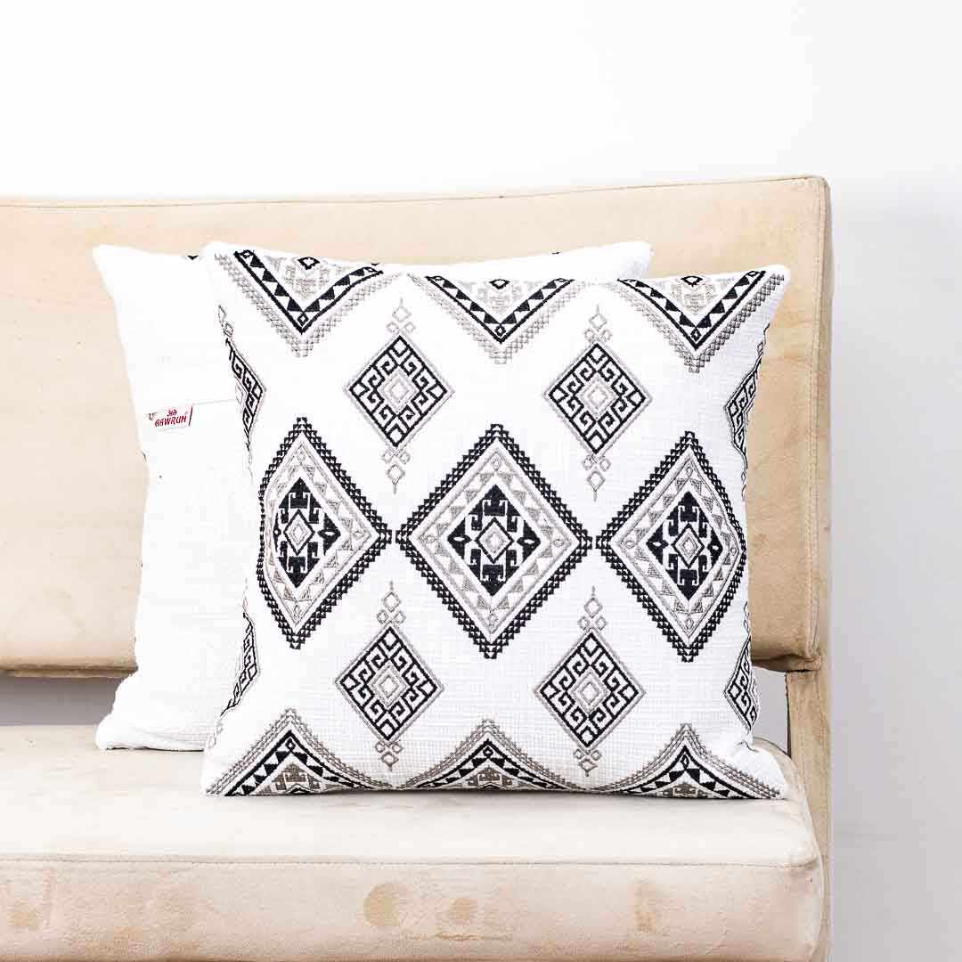 Premium Heritage Embroidery All Over Cushion Cover