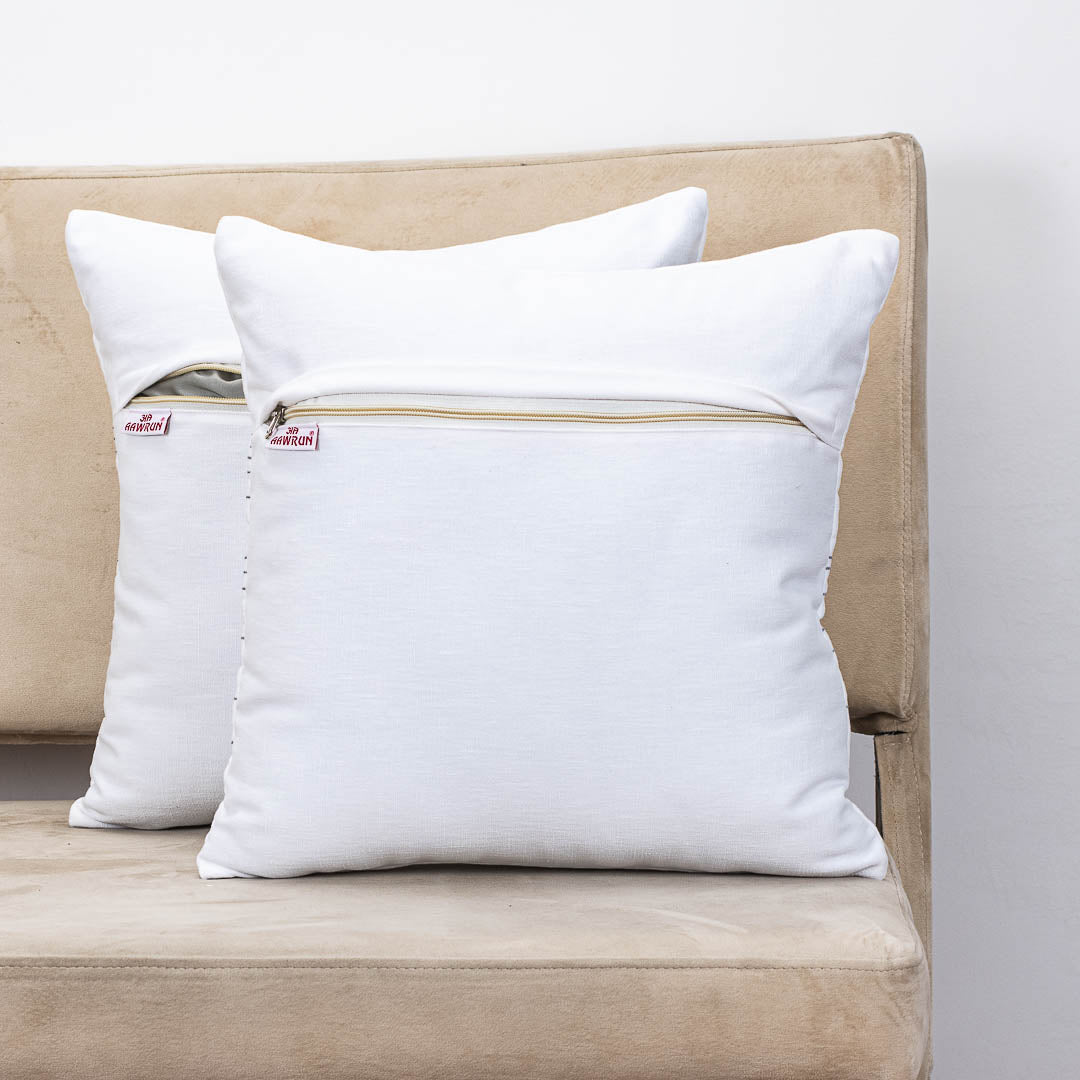 Premium Flamingo Cotton Emb'y Cushion Cover