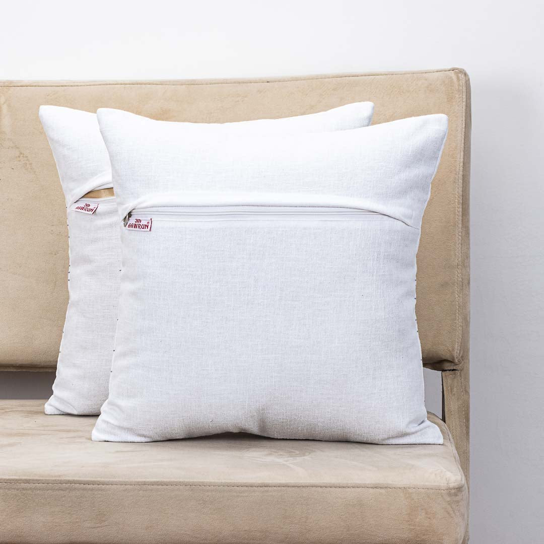 Premium Flamingo Cotton Emb'y Cushion Cover