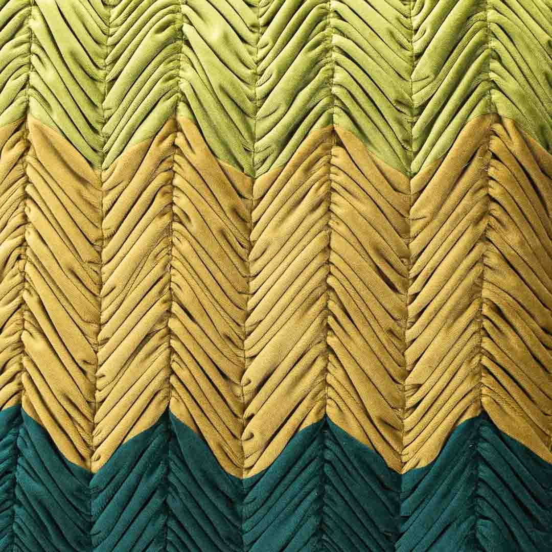 Premium Shaded Gathered Zig-Zag Design Cushion Cover