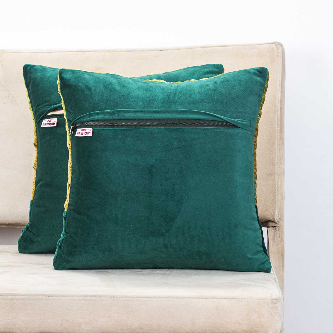 Premium Shaded Gathered Zig-Zag Design Cushion Cover
