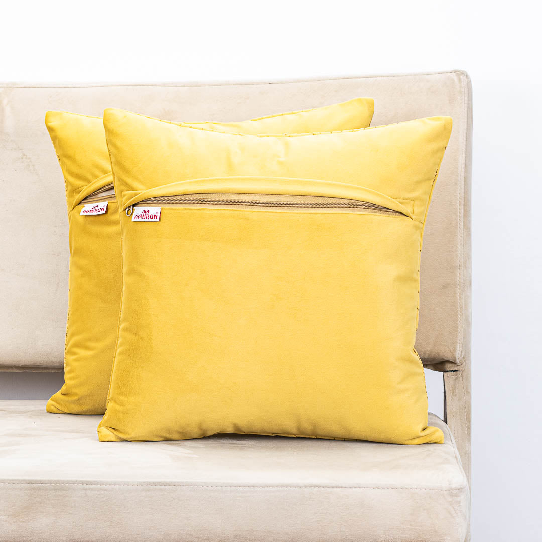 Vapour Pattern Zari Velvet Cushion Covers