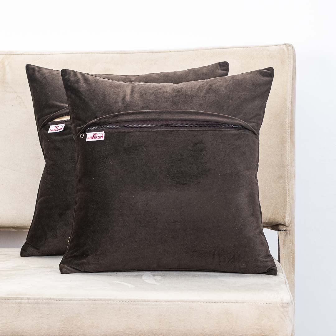 Lotus Design Zari Quilted Cushion Cover