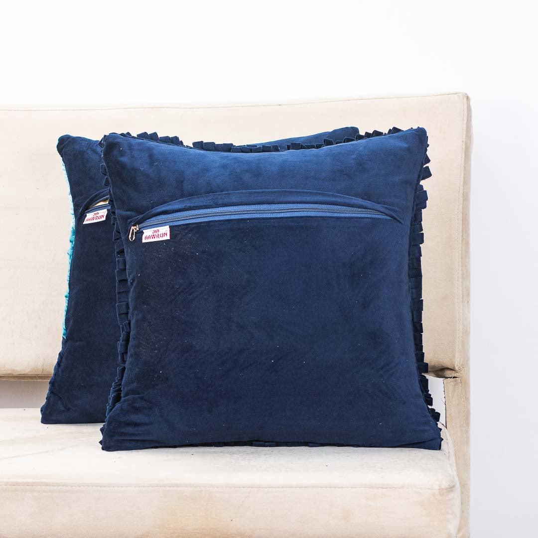Spiral Design Velvet Shaded Cushion Cover