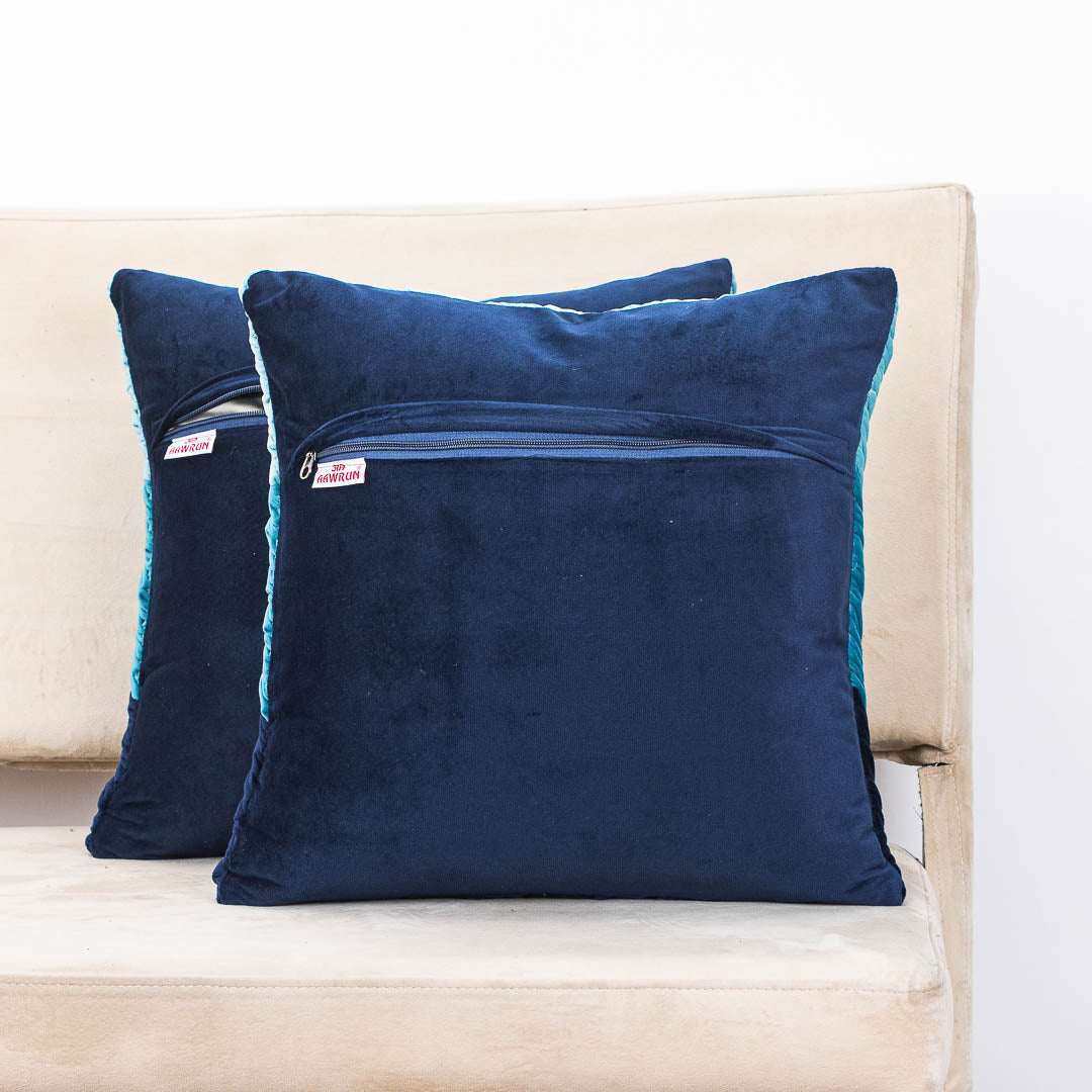 Premium Shaded Gathered Zig-Zag Design Cushion Cover