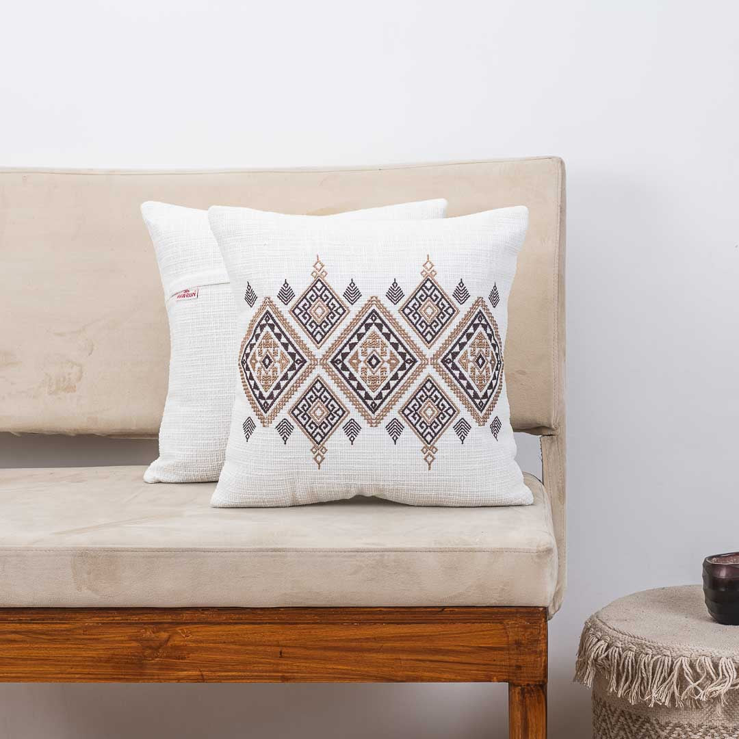 Premium Heritage Embroidery Center Cushion Cover