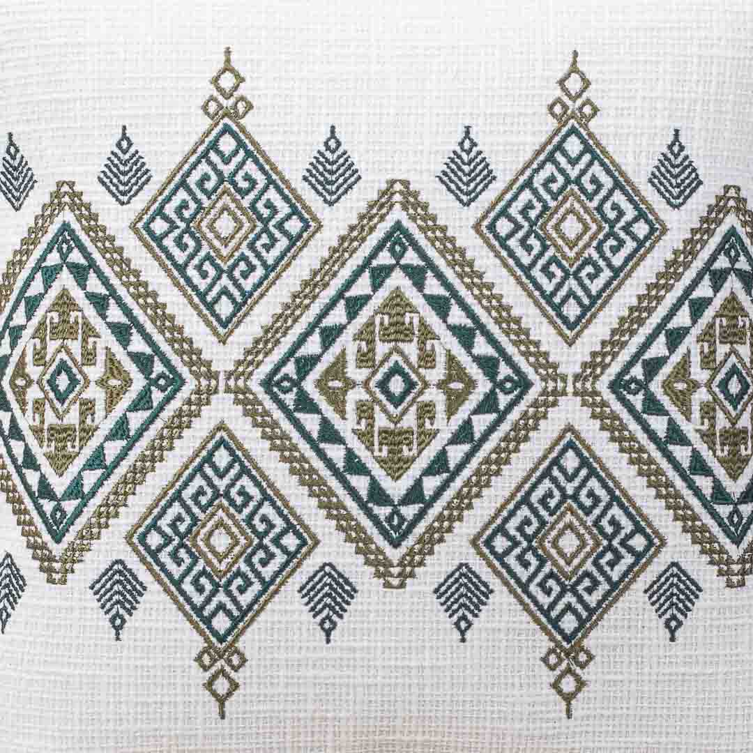Premium Heritage Embroidery Center Cushion Cover