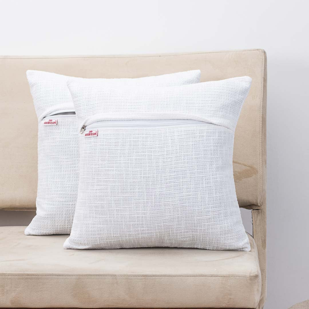 Premium Fern Leaves Embroidery Cushion Cover