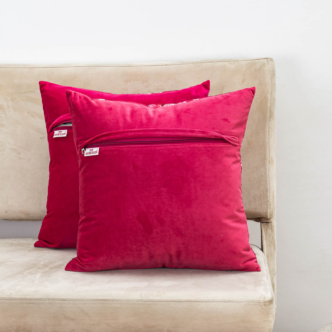 Premium Pink Crimson Bloom Cushion Cover