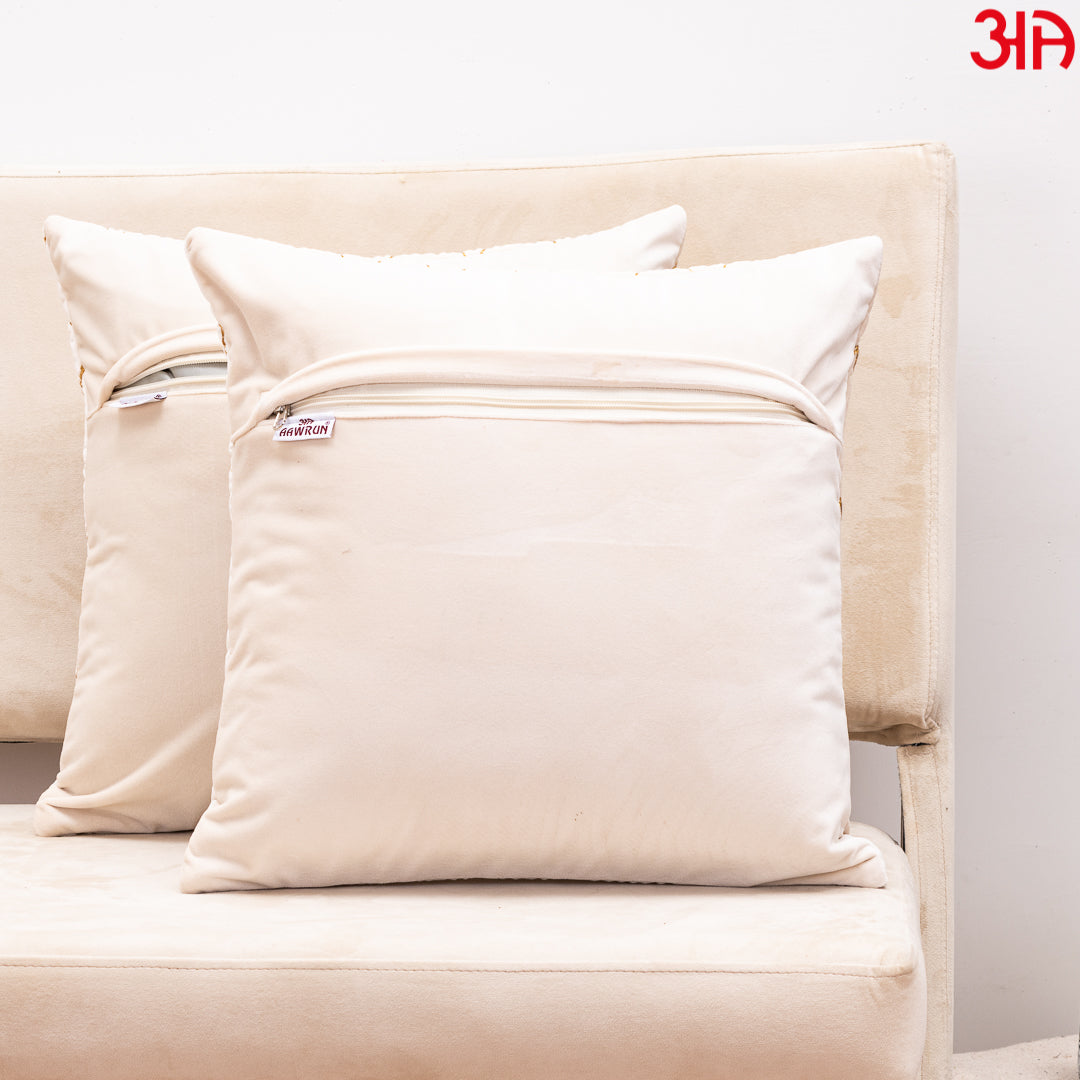 diamond cut cushion covers cream 4