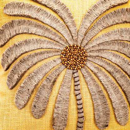 Gorgeous Palm Tree Cushion Cover with Hand Work