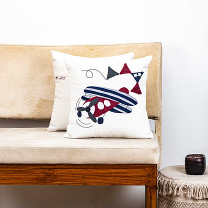 Premium Vintage Plane Cushion Cover For Kids