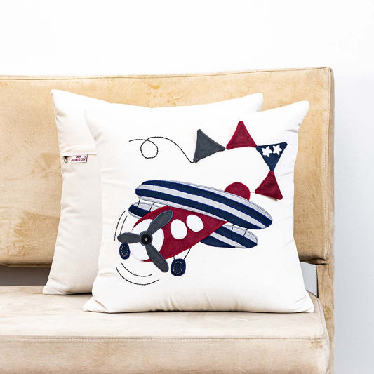 Premium Vintage Plane Cushion Cover For Kids