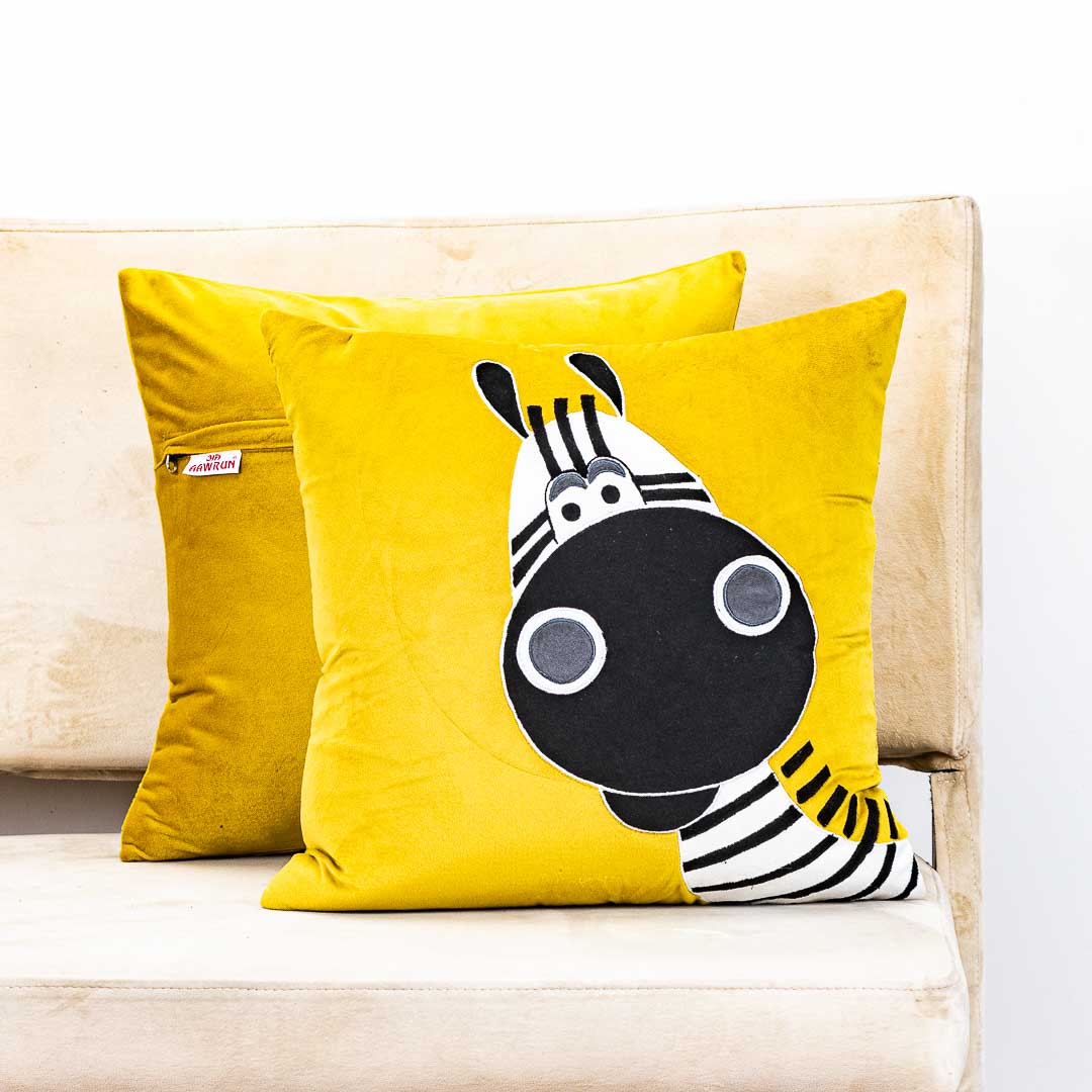 Premium Smiley Zebra Cushion Cover