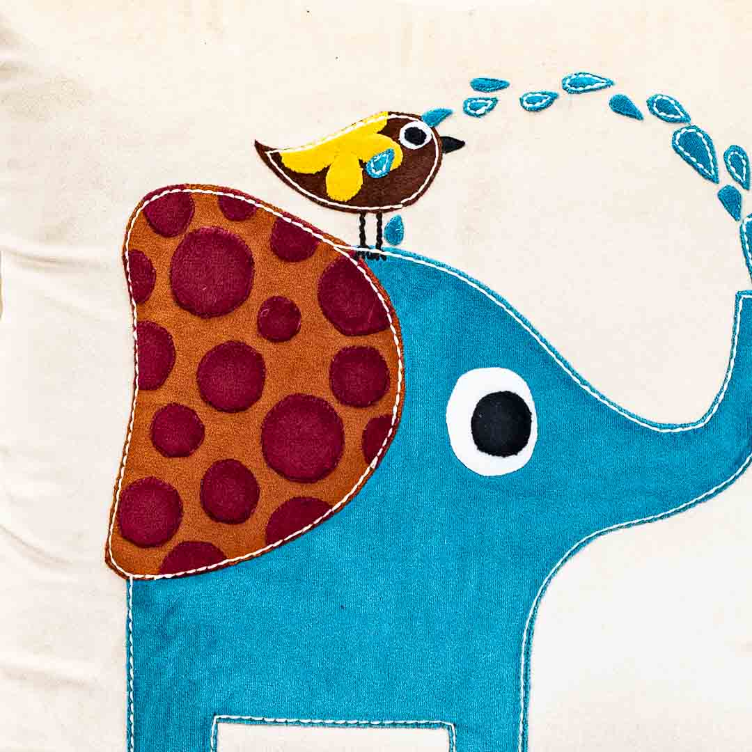 Premium Playing Calf & Bird Cushion Cover For Kids