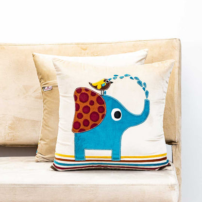 Premium Playing Calf & Bird Cushion Cover For Kids