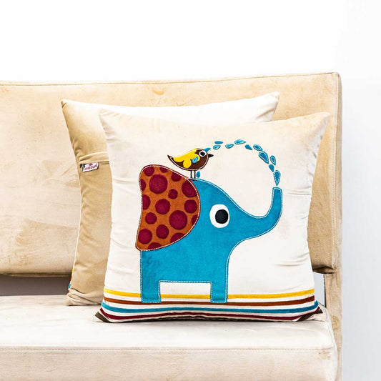 Premium Playing Calf & Bird Cushion Cover For Kids