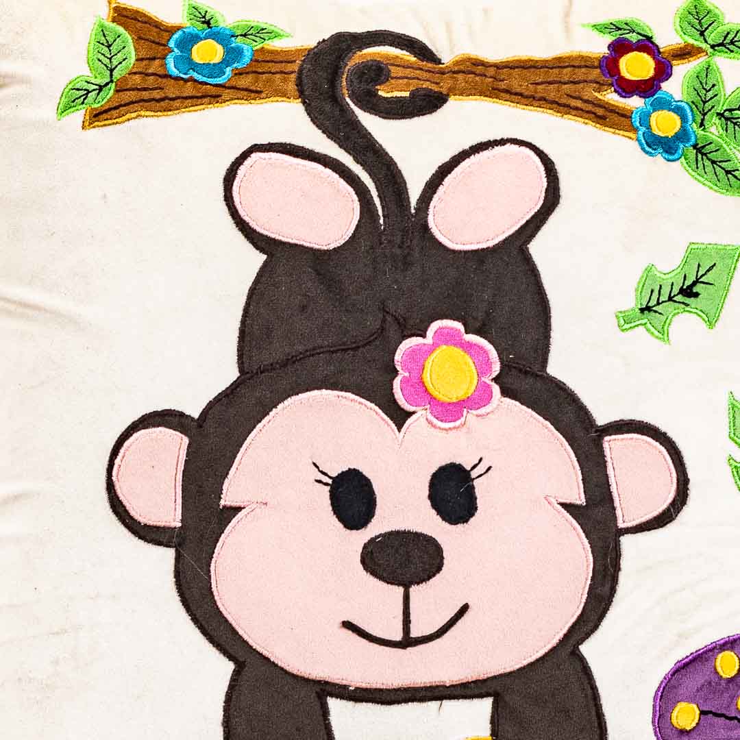 Monkey With Banana Cushion Cover For Kids