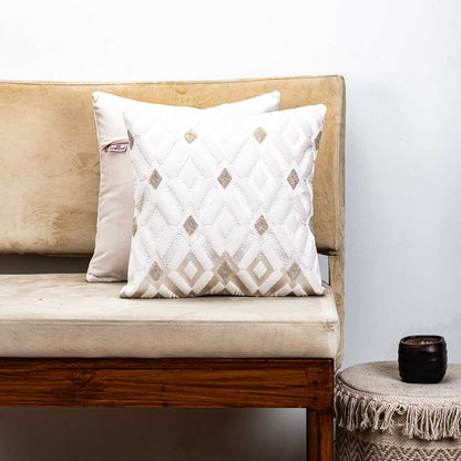 Premium Diamond Cut EMB & H'Work Cushion Cover