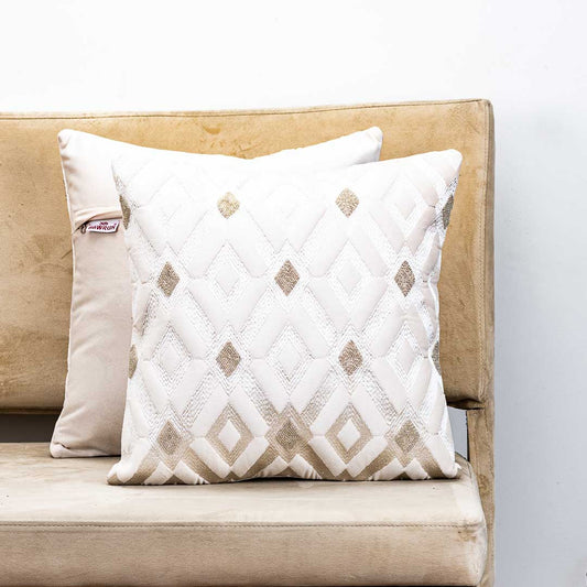 Premium Diamond Cut EMB & H'Work Cushion Cover