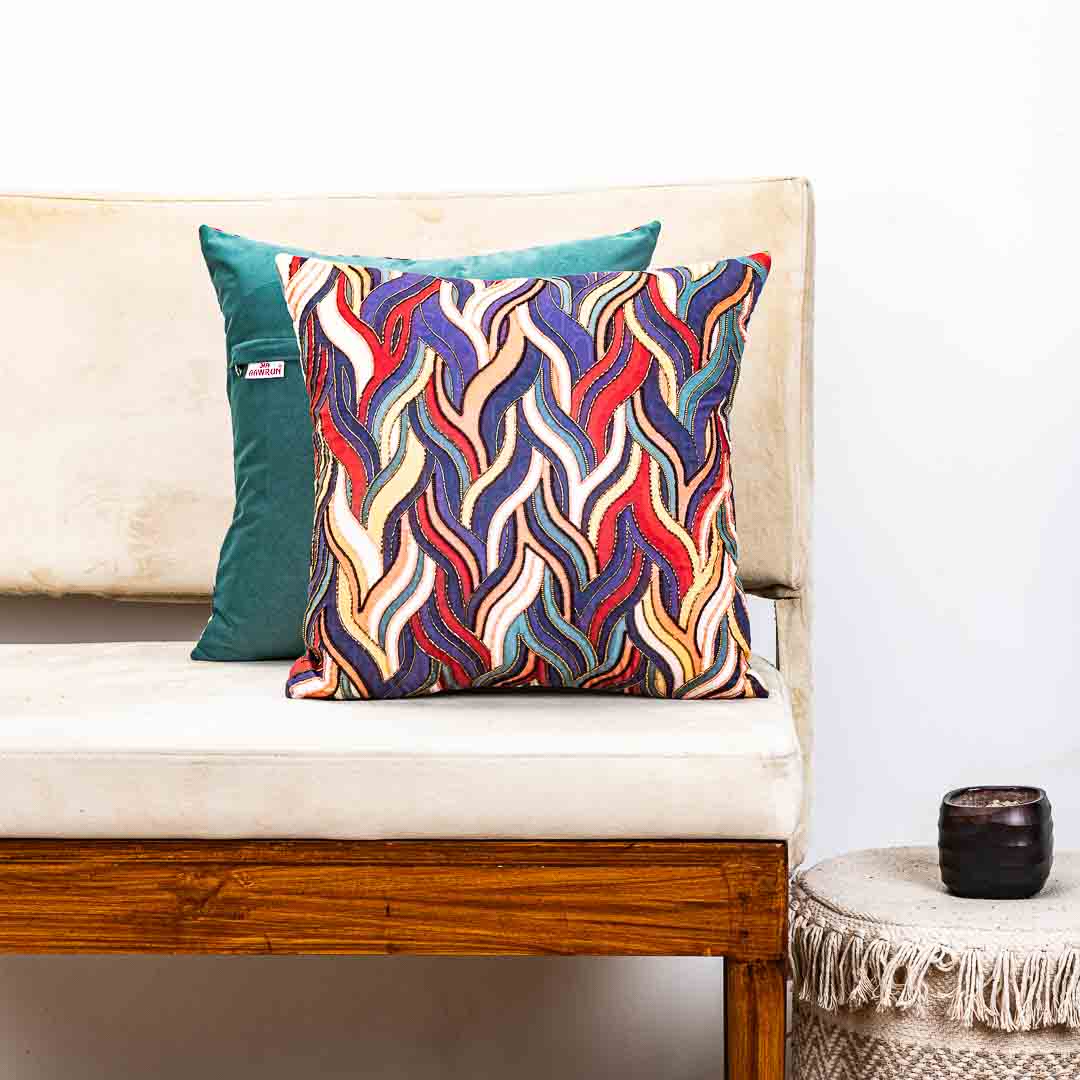 Abstract Multicolour Waves - H'WORK Cushion Cover