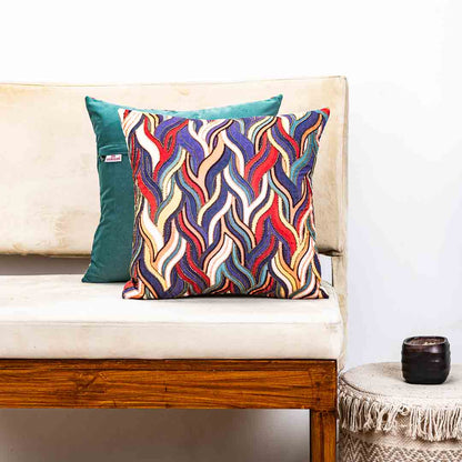Abstract Multicolour Waves - H'WORK Cushion Cover