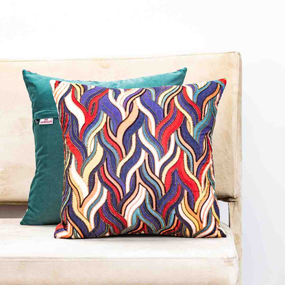 Abstract Multicolour Waves - H'WORK Cushion Cover