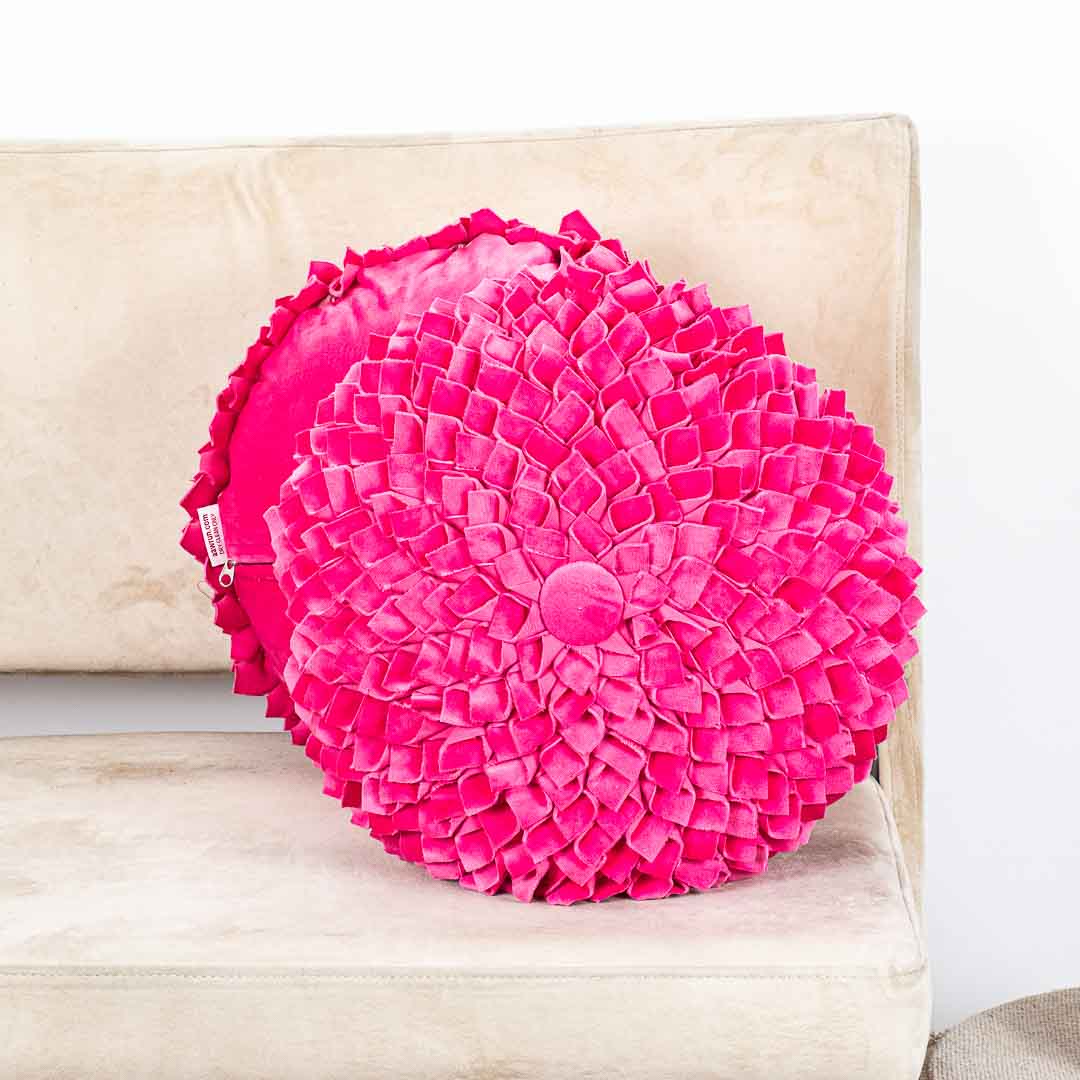 Premium Dalia Flower Cushion Cover
