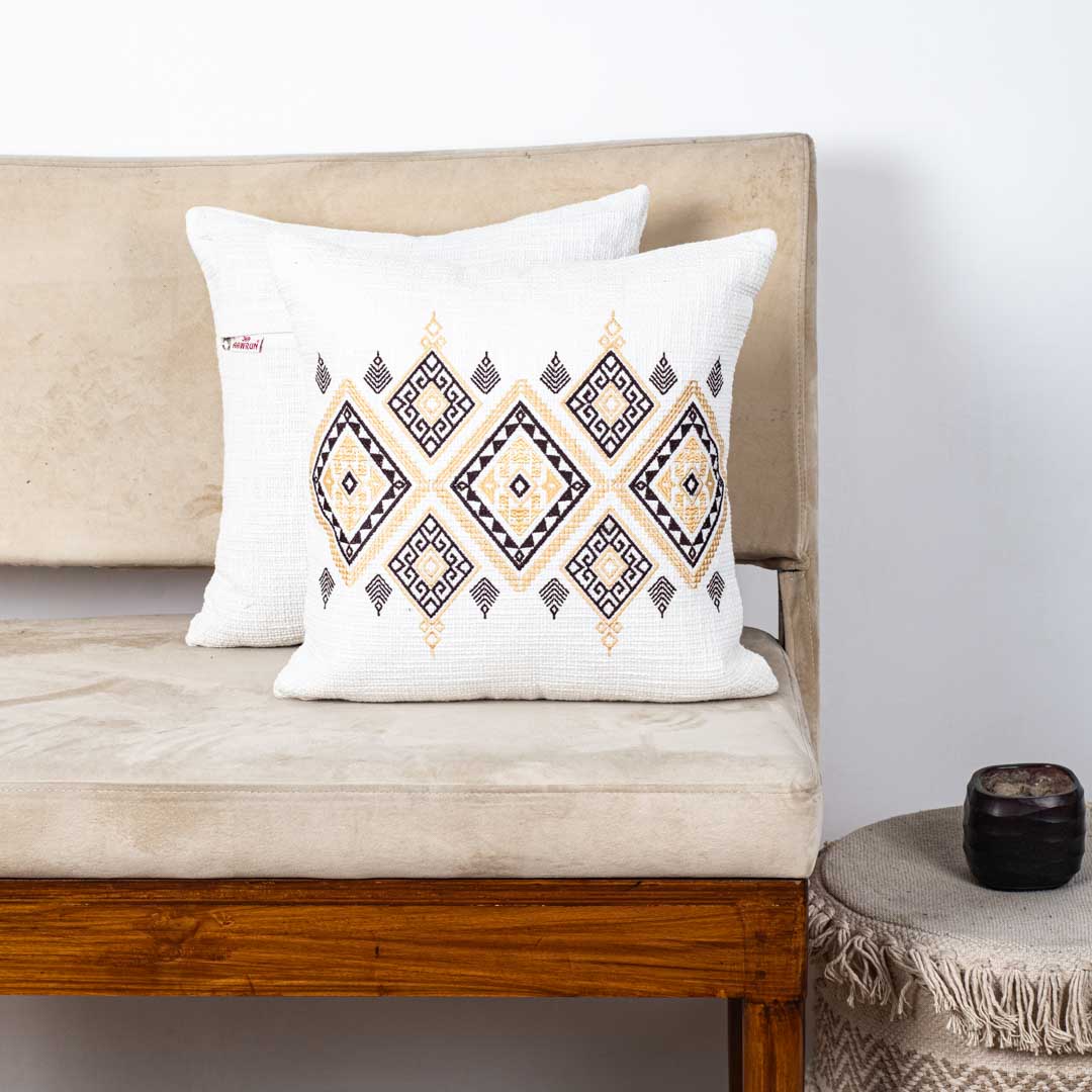 Premium Heritage Embroidery Center Cushion Cover