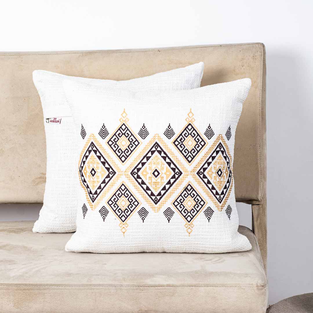 Premium Heritage Embroidery Center Cushion Cover