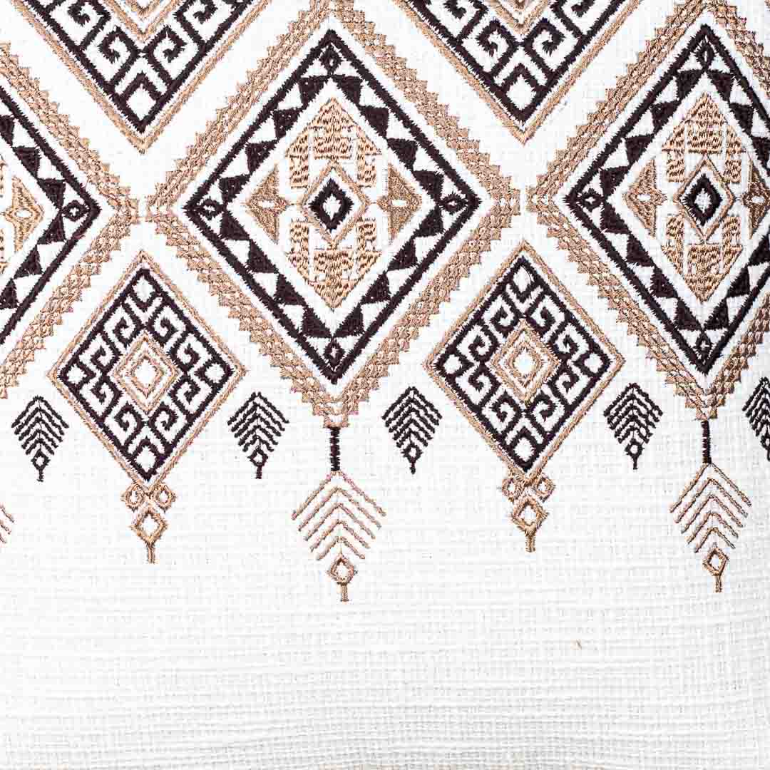 Premium Heritage Embroidery Top Cushion Cover