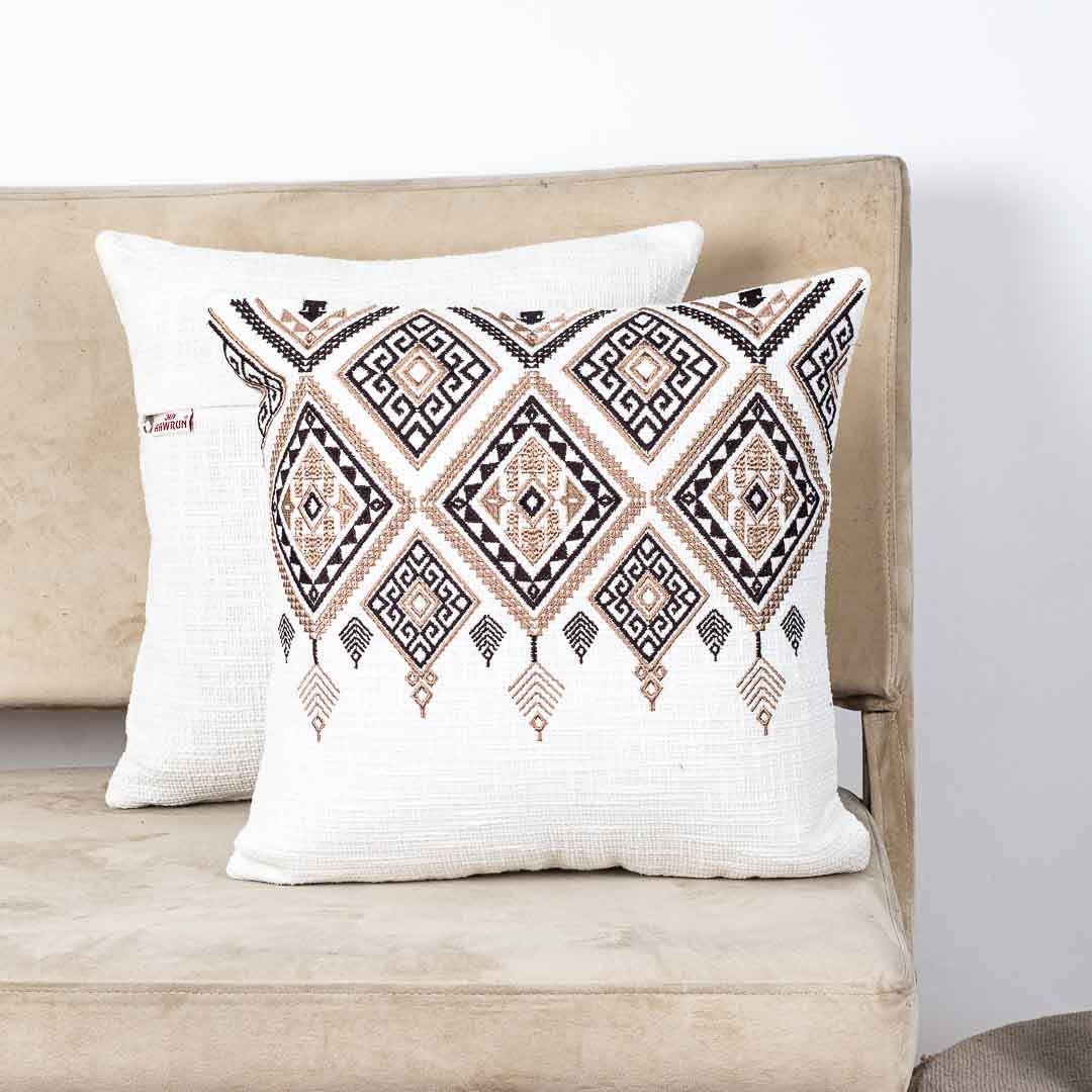 Premium Heritage Embroidery Top Cushion Cover