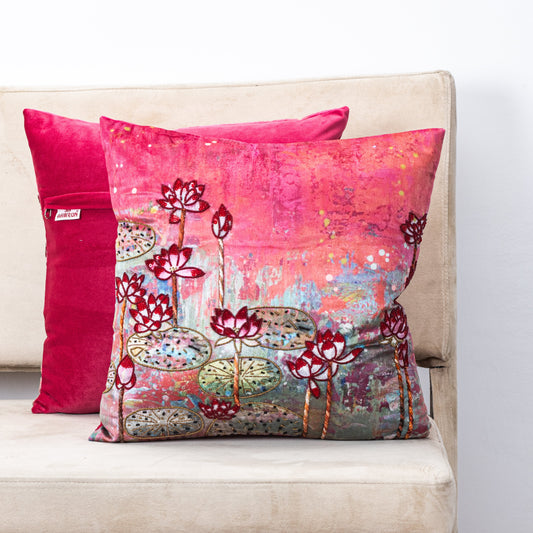 Premium Lotus Paradise Cushion Cover