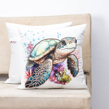 Premium Tortoise - Hand Work Cushion Cover