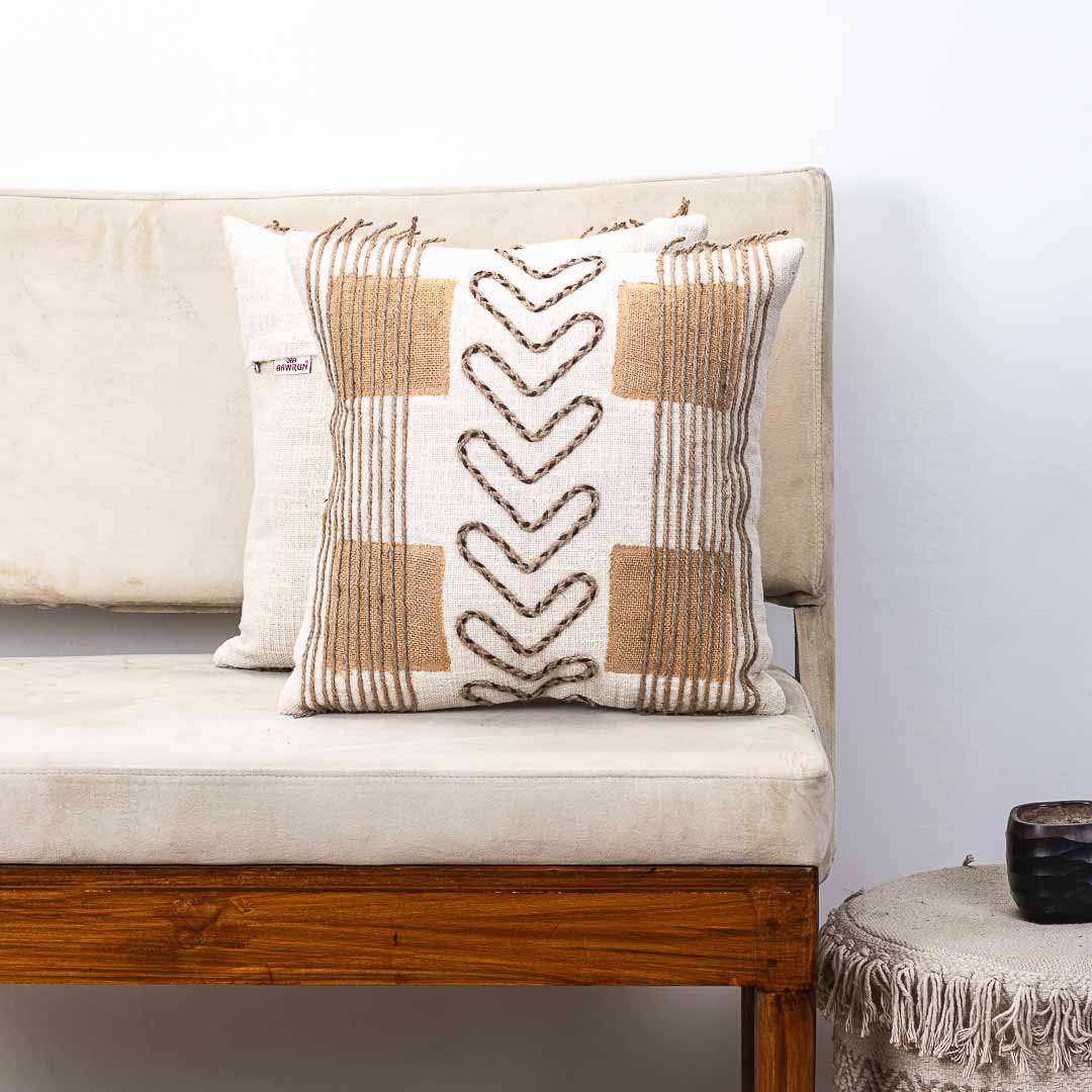 Premium New Jute Fashion Cushion Cover Design One