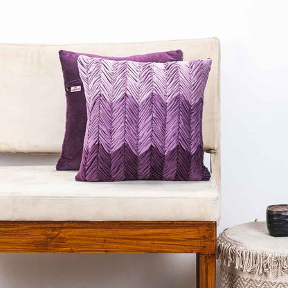 Premium Shaded Gathered Zig-Zag Design Cushion Cover