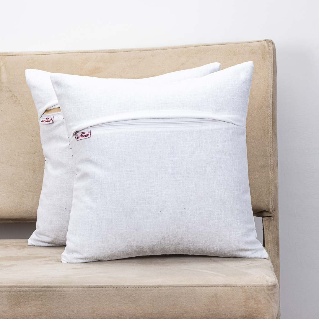 Premium Flamingo Cotton Emb'y Cushion Cover