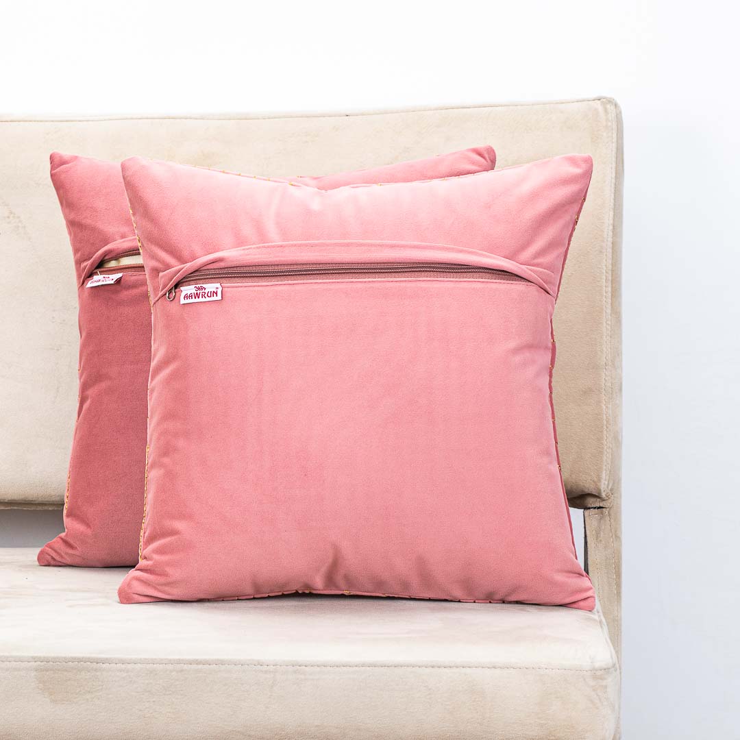 Vapour Pattern Zari Velvet Cushion Covers