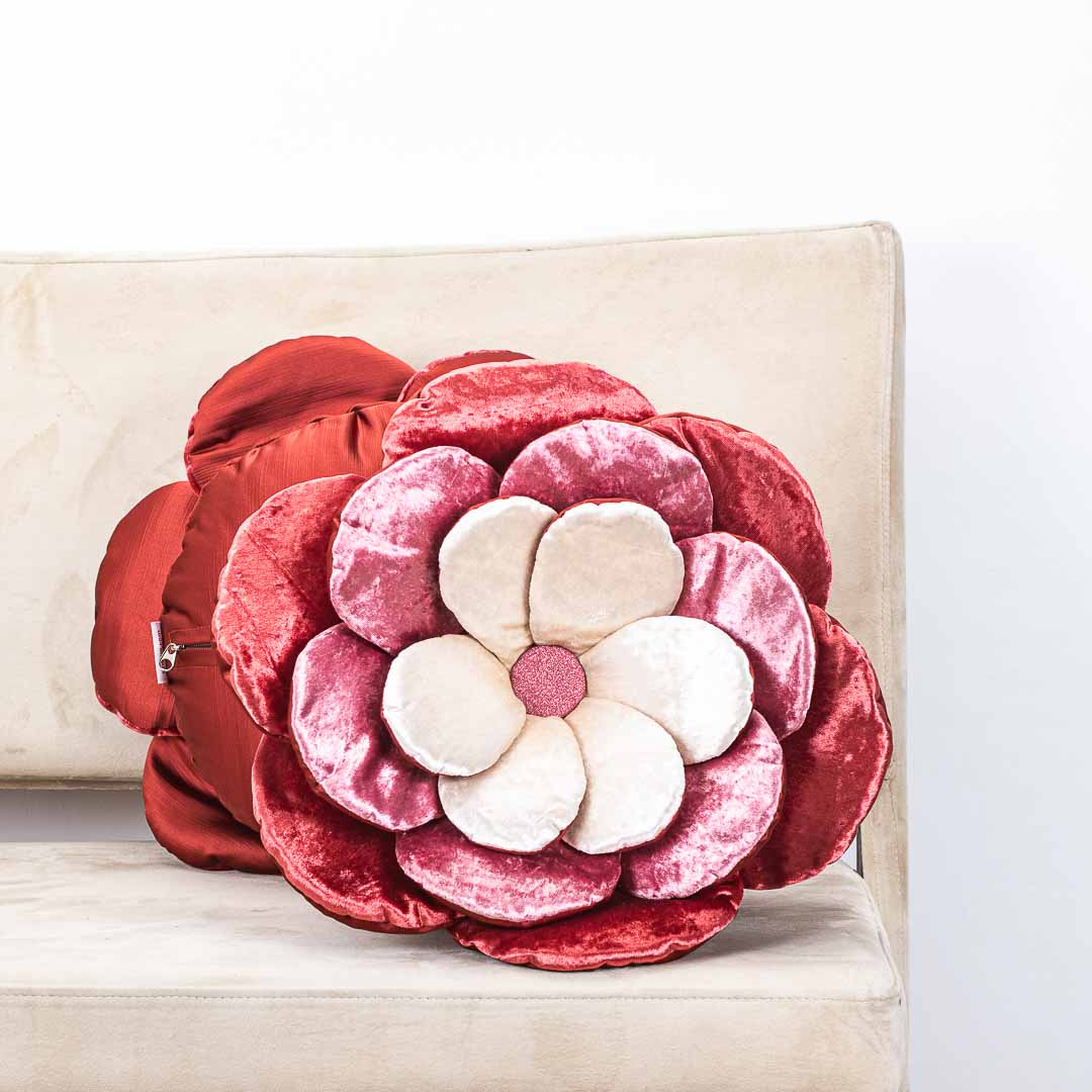 Charming Rose-Shaped Cushion Cover