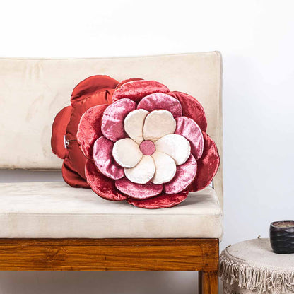 Charming Rose-Shaped Cushion Cover