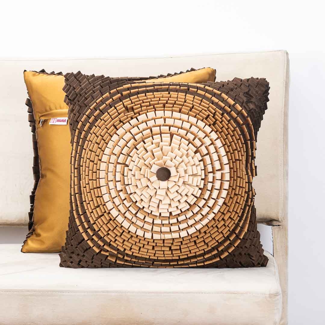 Spiral Design Velvet Shaded Cushion Cover