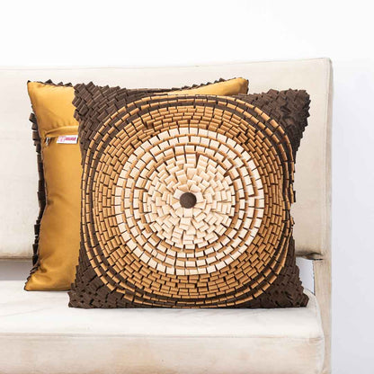 Spiral Design Velvet Shaded Cushion Cover
