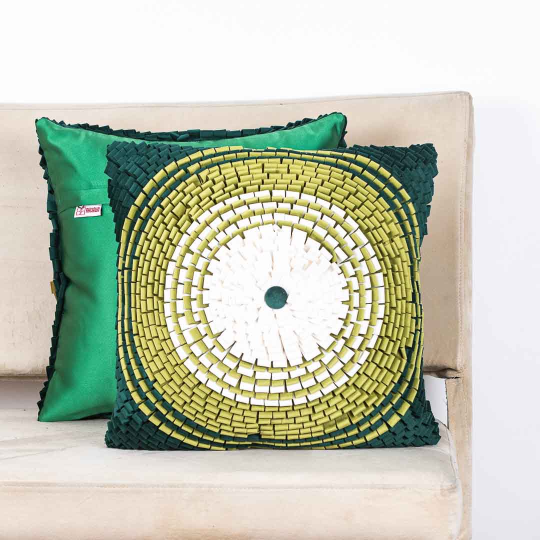 Spiral Design Velvet Shaded Cushion Cover
